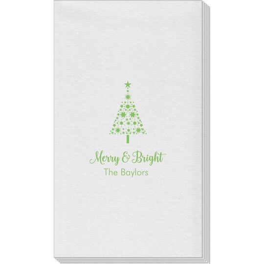 Starred Christmas Tree Linen Like Guest Towels
